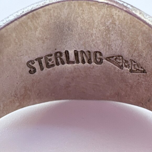 VTG Sterling Silver 925 Floral Grapevine Design Signet Style Ring Size 10 - Picture 6 of 8